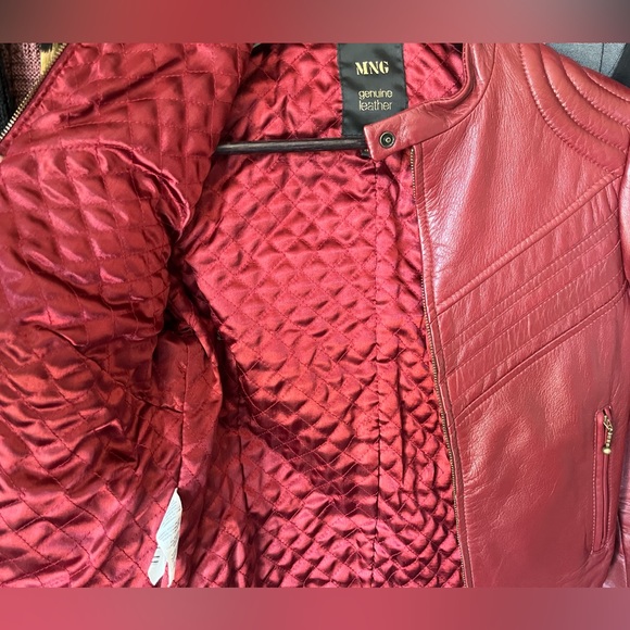 Mango red leather jacket XS - Picture 1 of 5